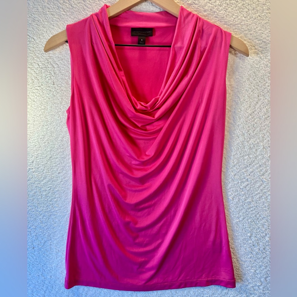 Worthington Pink Sleeveless Cowl Neck Women’s top - Size Small